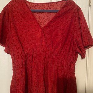 V-Neck Peplum Blouse